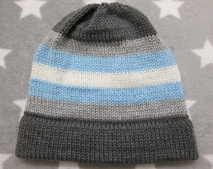 Knit Demiboy Pride Hat | Fitted Beanie | Lightweight Acrylic