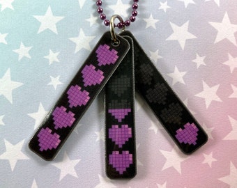 Communication Necklace | Health Bar | Purple | Purple Ball Chain