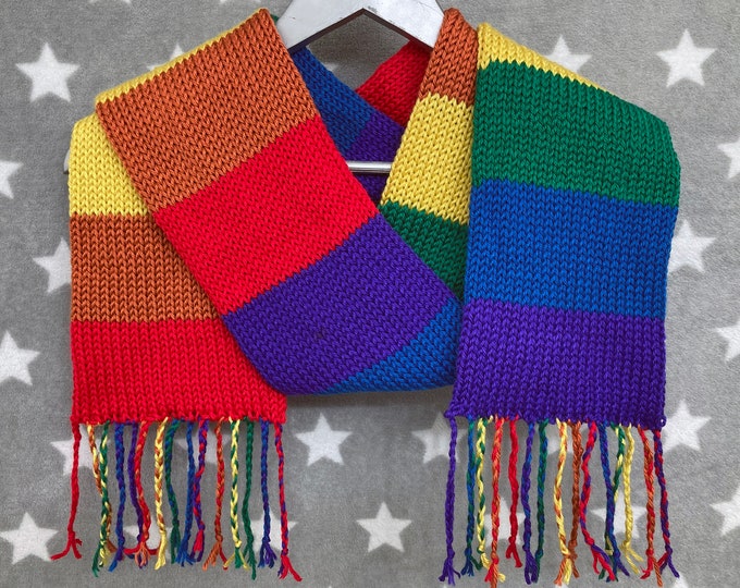 Rainbow Pride Scarf - LGBT - Soft Acrylic