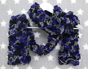 Brain Scarf | Purple Black Grey