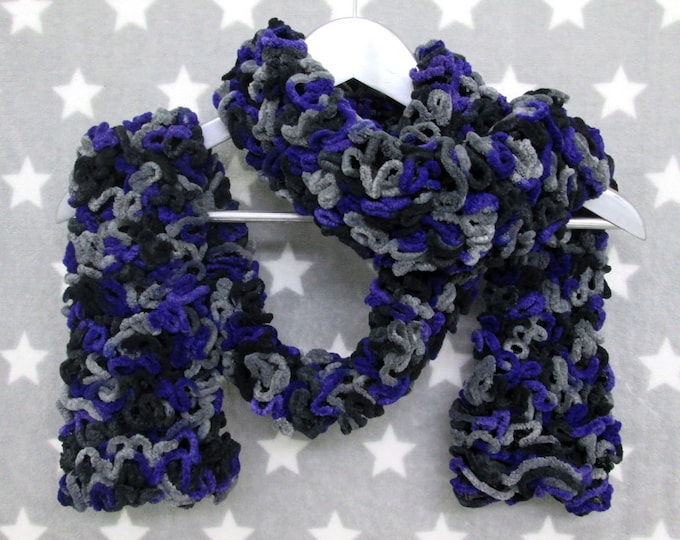 Brain Scarf | Purple Black Grey