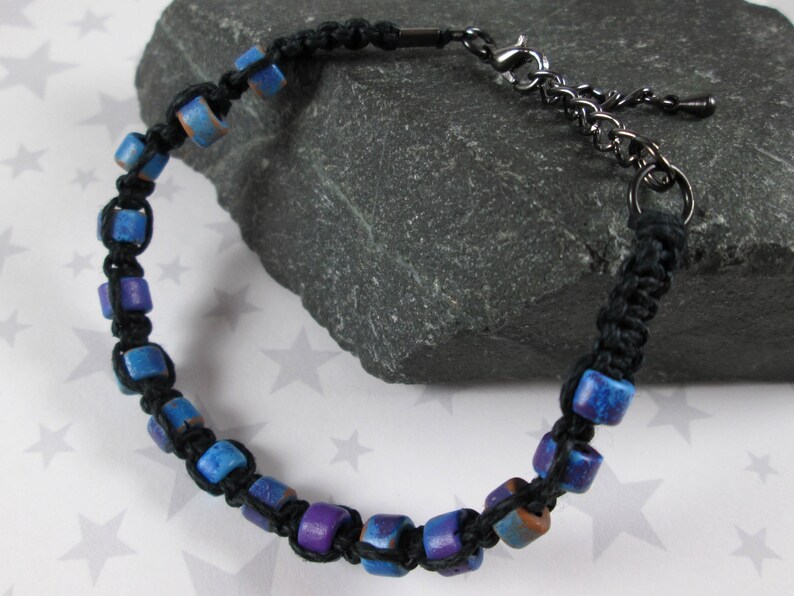 Speckled Ceramic Beads Hemp Bracelet Assorted Colors 1 Bracelet 7 to 8 Inches Adjustable image 7