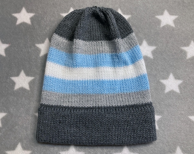 Knit Demiboy Pride Hat | Slouchy Beanie | Lightweight Acrylic