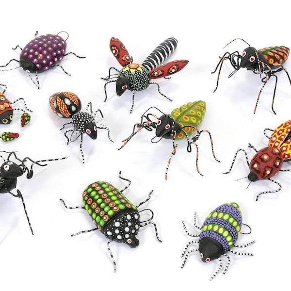 Ceramic and Wire Insects. Made in Mexico