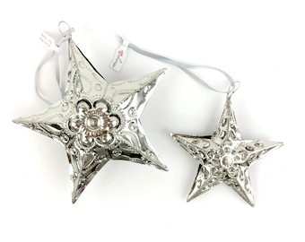 Mexican 5 Point Tin Star Ornaments (Set of 3)