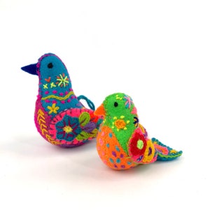 Mexican Embroidered Song Birds (set of 3)