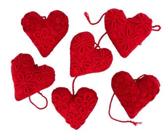 Mexican Embroidered Rococo Hearts (3pk)