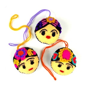 Mexican Embroidered Frida Ornament