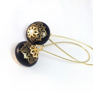 Chic Black Gold Drop Earrings - Black And Gold Earrings - Black and Gold Dangle Earrings - Mother’s Day Gift