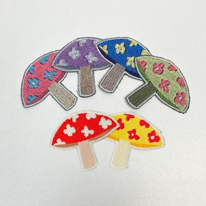 Floral Mushroom Patch: Colorful Iron-On Applique (2&quot;)