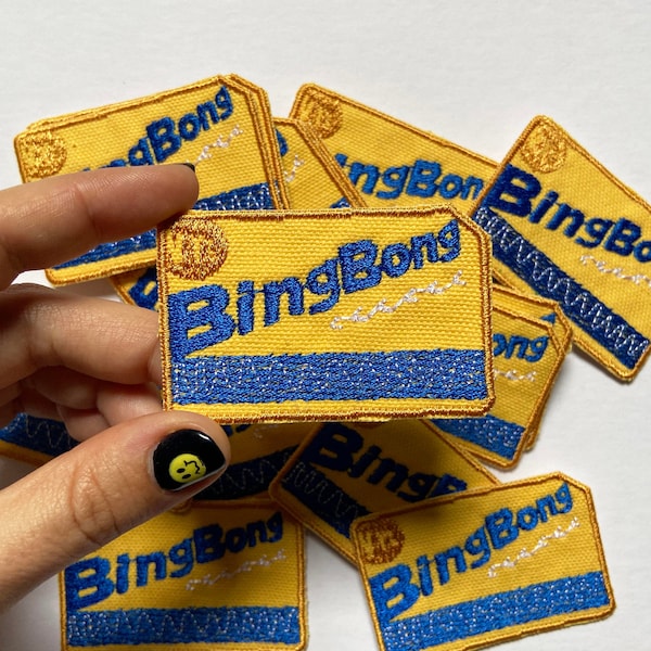 Bing Bong NYC Subway Card iron-on patch. Embroidered subway iron-on patch.