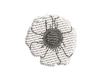 Mini Anemone flower embroidery. Flower machine embroidery design. White flower embroidery. small flower embroidery.