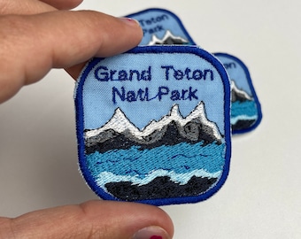 Grand Teton National Park Iron-On Patch: Embroidered Mountains
