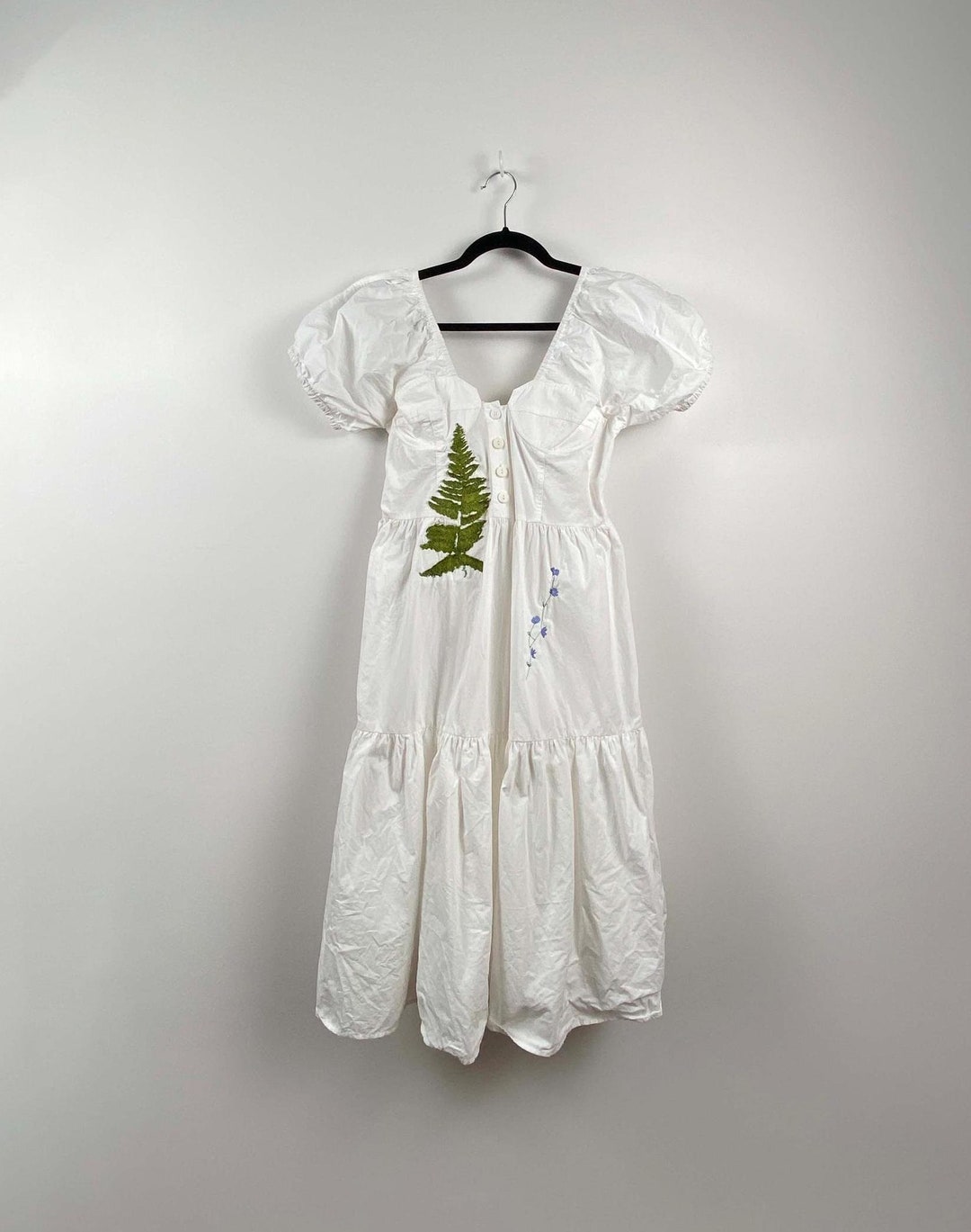 Floral Fern Cotton Sleeveless Layered Dress
