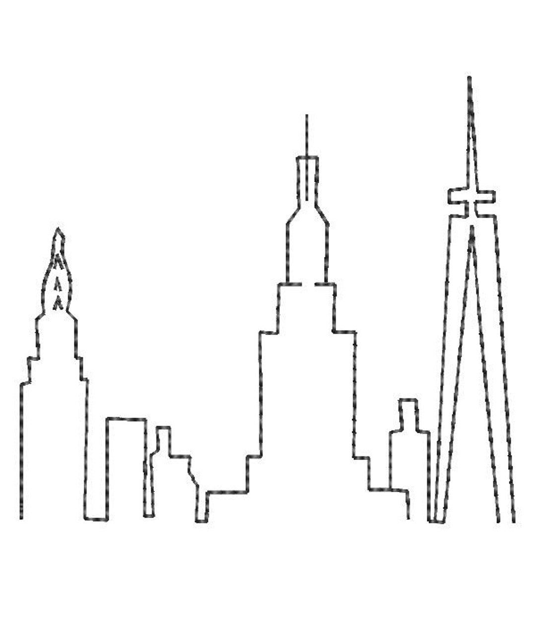 NYC Skyline Embroidery Files Machine Embroidery New York City Etsy