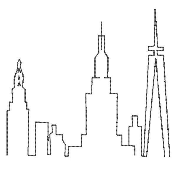 NYC Skyline Embroidery Files Machine Embroidery New York City