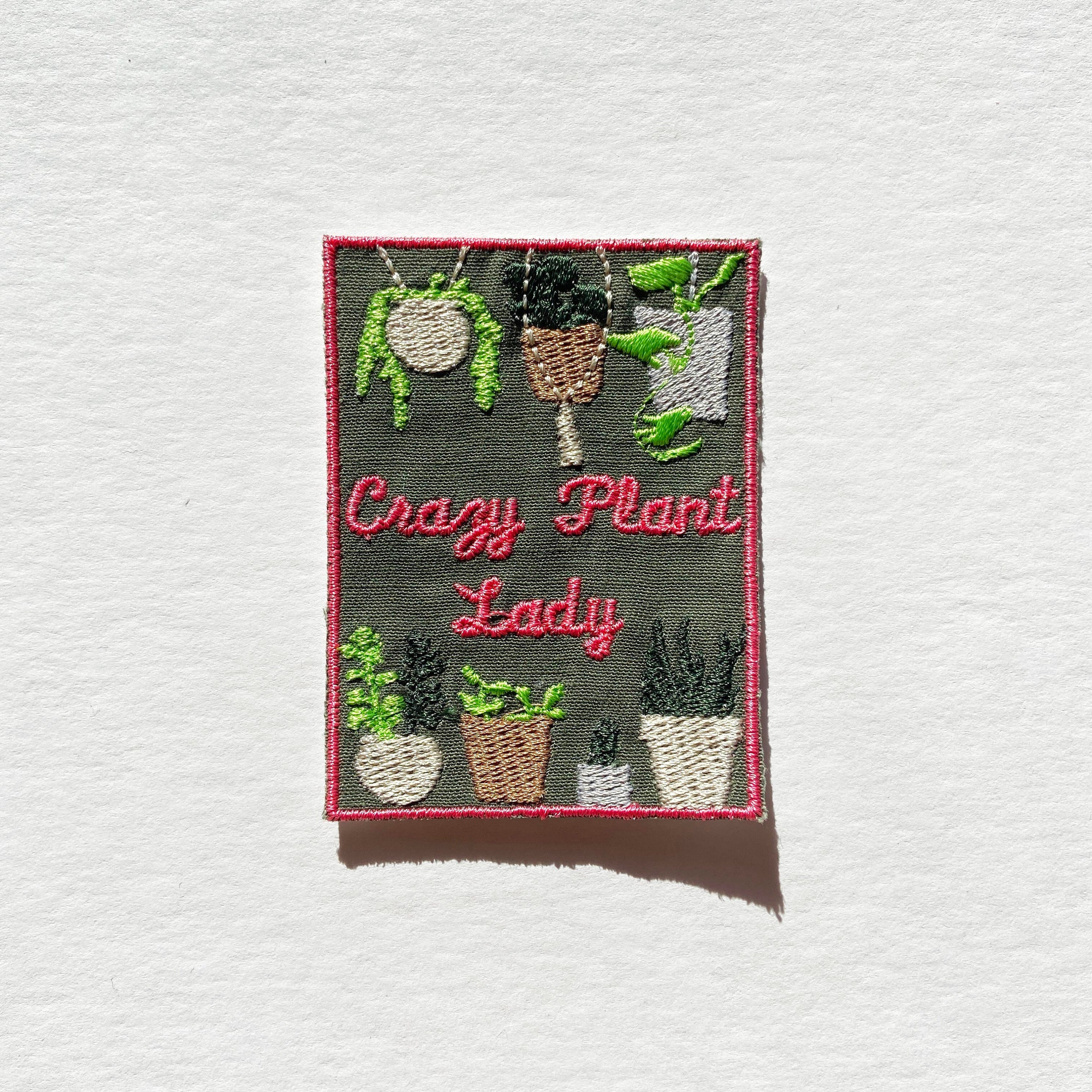 Crazy Plant Lady iron-on patch. Embroidered crazy plant lady iron-on patch. plant parent patch. plant mom patch. plant parent gift.