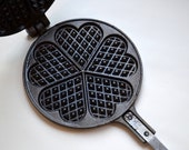 Vintage cast iron Jotul Jøtul nr. 6 heart shape waffle pan from Norway