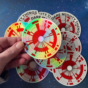 Dare Mighty Things Sticker, Mars Perseverance Rover Parachute stickers for science and space lovers