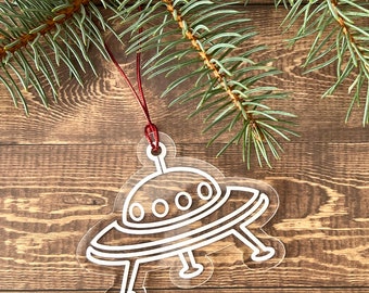 UFO Ornaments -for space and scifi lovers. Atomic Era, Unidentified Aerial Phenomena (UAP), space ships, rocket ships, aliens