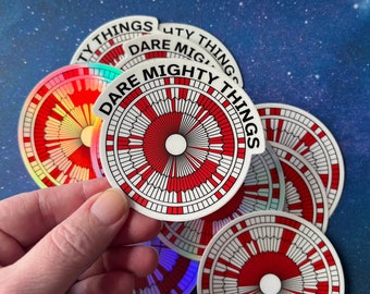 Dare Mighty Things Sticker or Magnet, Mars Perseverance Rover Parachute sticker or magnet for science and space lovers