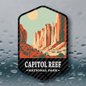 US National Park Capitol Reef Utah Camping Outdoors Nature Hiking Hiker Vinyl Sticker