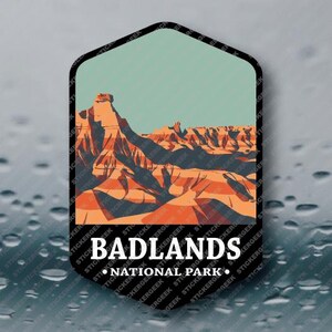 US National Park Badlands South Dakota Camping Outdoors Nature Hiking Hiker Vinyl Sticker