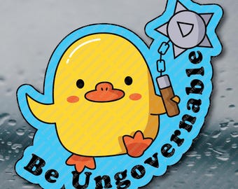 Be Ungovernable Adult Corporate Office Humor Prank Gag Gift Joke Meme Funny Water Bottle Waterproof Vinyl Sticker Decal 3INCH