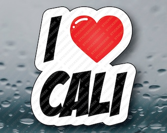 I HEART LOVE CALI Funny Meme Prank Joke Gag Gift State Pride Water Bottle Laptop Notebook Tablet Cell Smart Phone Sticker 2.5 Inch