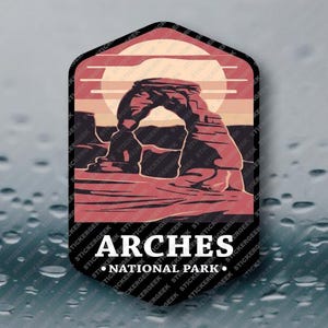 US National Park Arches Utah Camping Outdoors Nature Hiking Hiker Vinyl Sticker