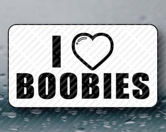 I Heart Love Boobies Adult Funny Prank Gag Joke Novelty Bulk Paper Stickers 50-250PCS