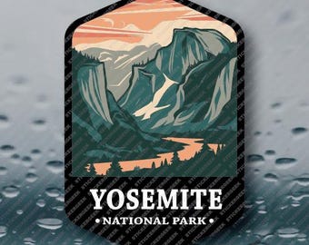 US National Park Yosemite California Camping Outdoors Nature Hiking Hiker Vinyl Sticker