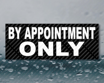 By Appointment Only Barber Hair Salon Nail Service Business 8x3 Waterproof Window Vinyl Sticker