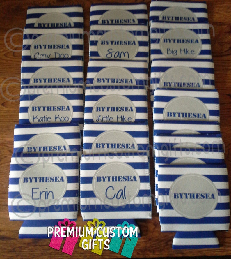 Personalized Can Coolers Beer Can Coolers 20 Custom Can Coolers Monogrammed Neoprene Can Coolers Destination Can Coolies