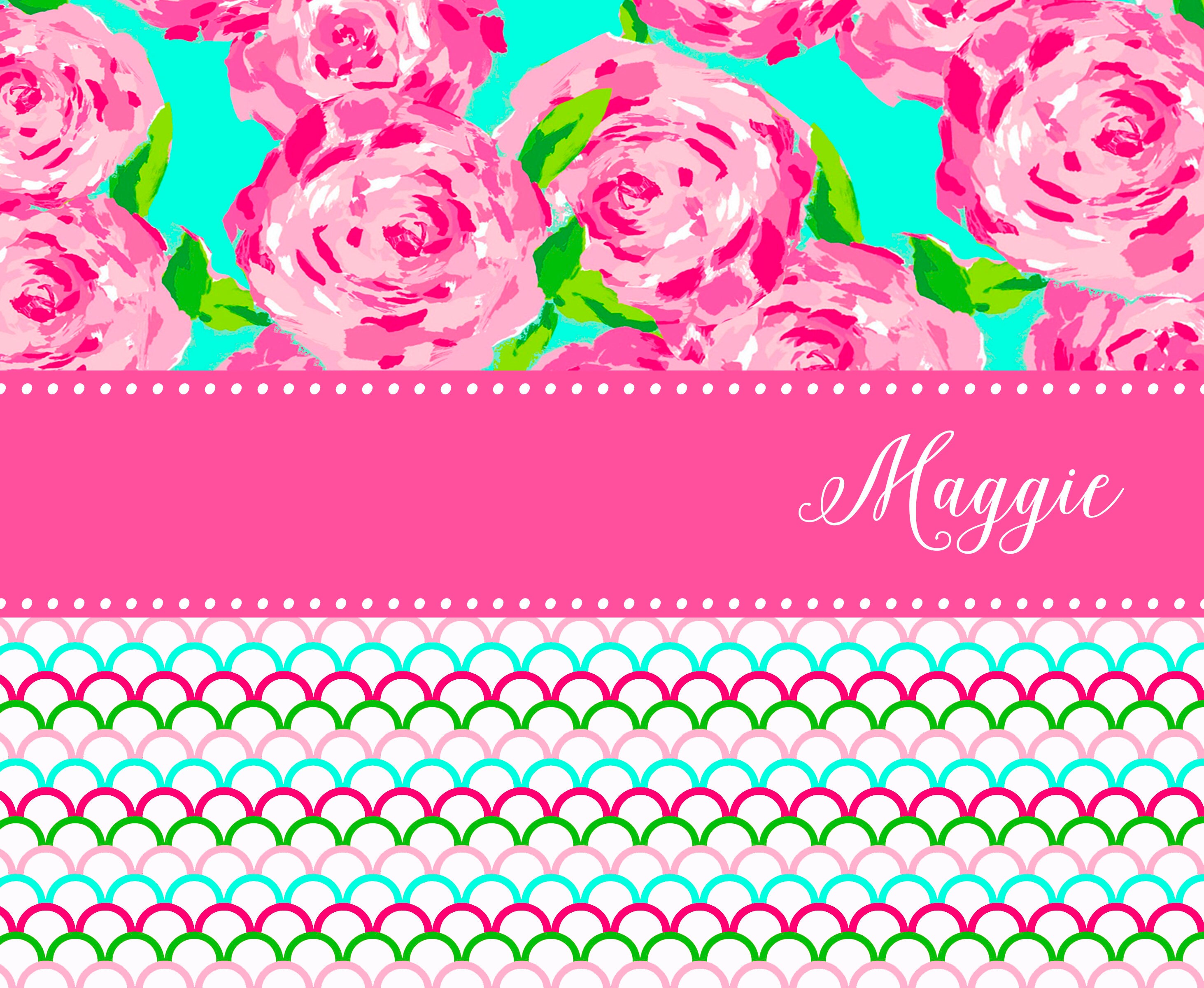 Personalized Lilly Pulitzer Inspired Mouse Pad And Coaster Set