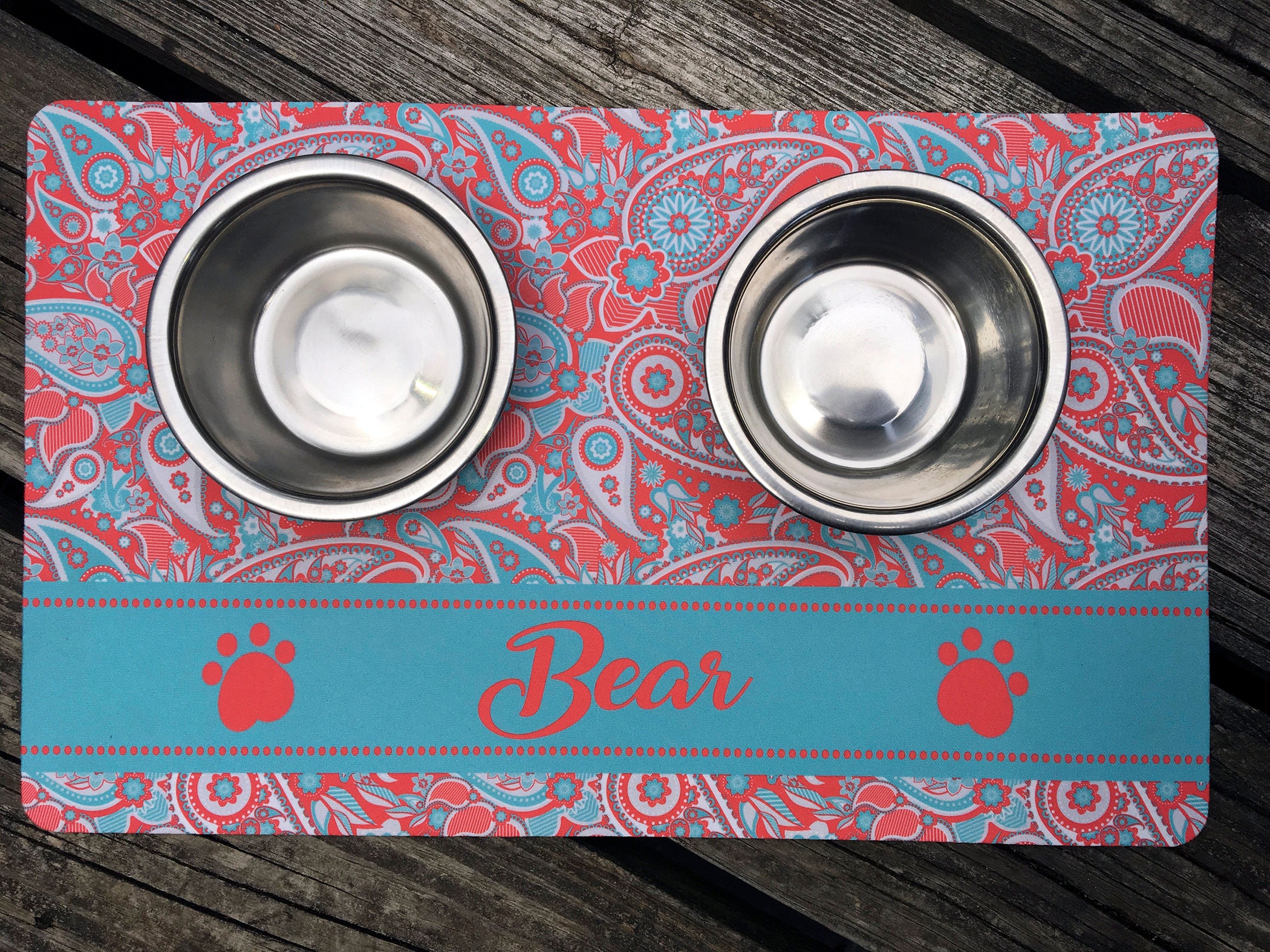 Monogrammed Pet Mat For Cat Bowl Or Dog Bowl Personalized
