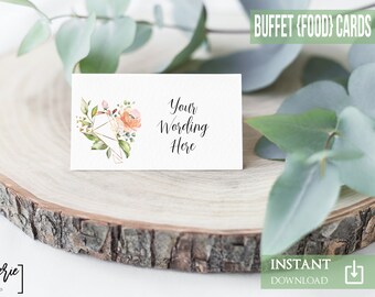 Greenery Floral Food Tent Labels - Geometric Floral Buffet Tags - Succulent Boho Food Tent Labels - Instant Download Buffet Signs 0772 0773