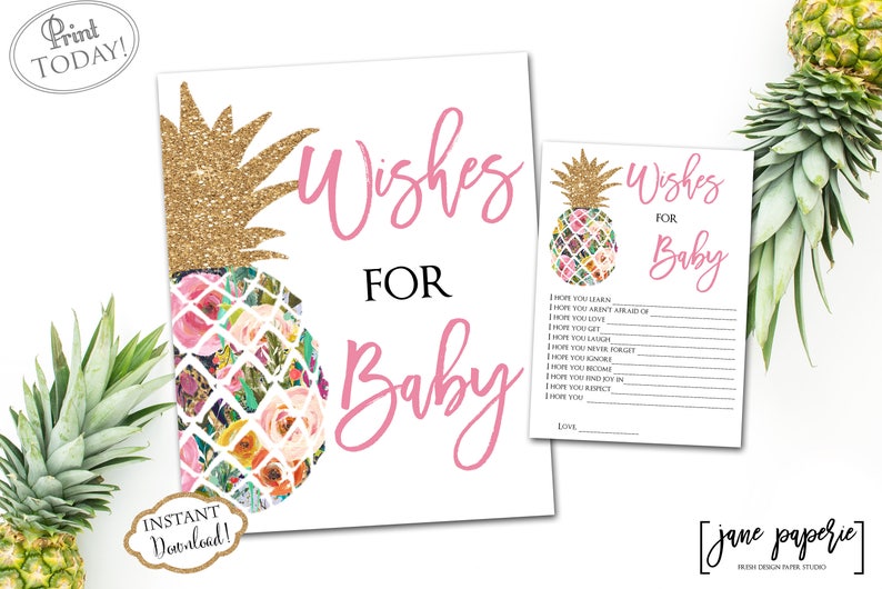 INSTANT DOWNLOAD Printable Wishes for Baby Sign Baby - Etsy