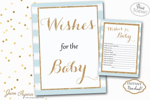 INSTANT DOWNLOAD Wishes for Baby to Be Sign Blue Navy | Etsy