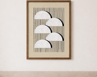 Modern Abstract Wall Art, Classy Neutral Geometric Office Print (Unframed)