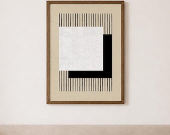Modern Abstract Wall Art, Classy Retro Geometric Office Print (Unframed)