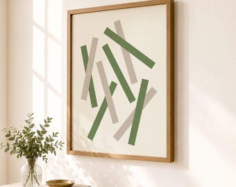 Neutral Minimalist Abstract Print, Geometric Wall Art, Scandinavian Poster (Unframed)