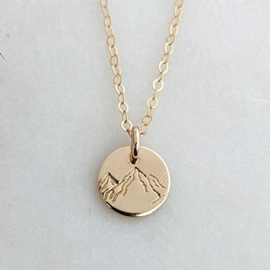 Tiny Mountain Charm Necklace, Dainty Gold Necklace, Gold Mountain Necklace, The Stamped Life