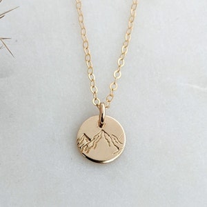 Tiny Mountain Charm Necklace, Dainty Gold Necklace, Gold Mountain Necklace, The Stamped Life