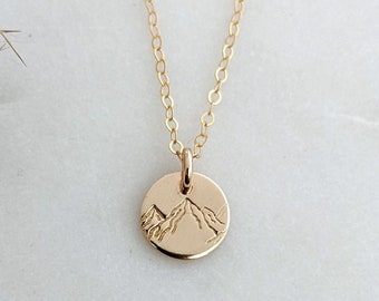 Tiny Mountain Charm Necklace, Dainty Gold Necklace, Gold Mountain Necklace, The Stamped Life