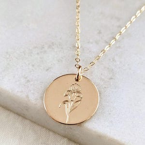 Violet Birth Flower Necklace: February Birthday Gift, Gold or Silver
