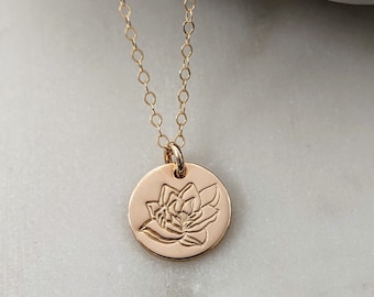 Gold Magnolia Necklace, Floral Jewelry, Gift for Her, The Stamped Life