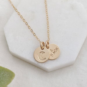 I Love You To The Moon and Back Necklace, Dainty Gold Necklace, Gift For Her, The Stamped Life