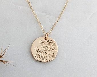 Wildflower Necklace, Graduation Gift, Wildflowers Gift, The Stamped Life