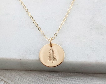 Gold Disc with Tree Necklace, Necklace for Strength, Gift Idea, The Stamped Life